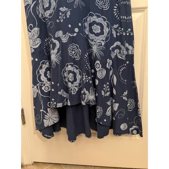 Fresh Produce Vintage 100% Cotton Floral Sleeveless Boho Chic Flowy M Blue Dress - Picture 7 of 7